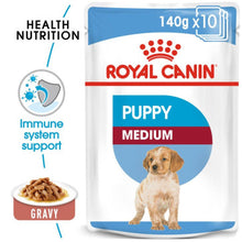 Load image into Gallery viewer, Royal Canin Medium Puppy Wet Food Pouches - 10x140g