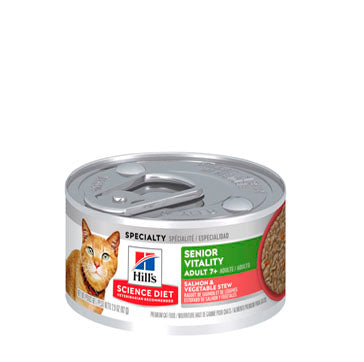 Hill's Science Plan Senior Vitality Wet Adult Cat Food - Salmon & Vegetable